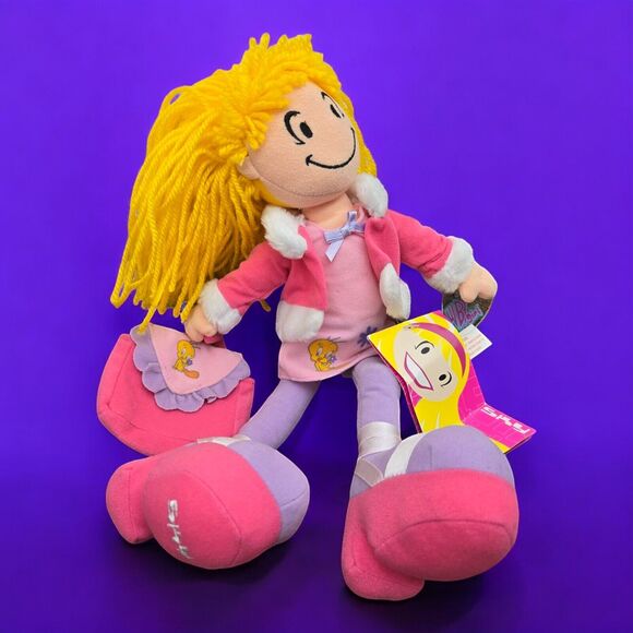 2000 Warner Bros Sky Yellow Hair 13" Plush Toy Doll Pink Tweety Bird Dress Purse - Picture 4 of 13
